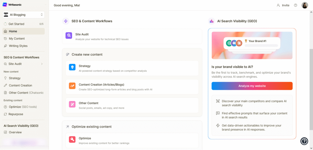 Writesonic Features