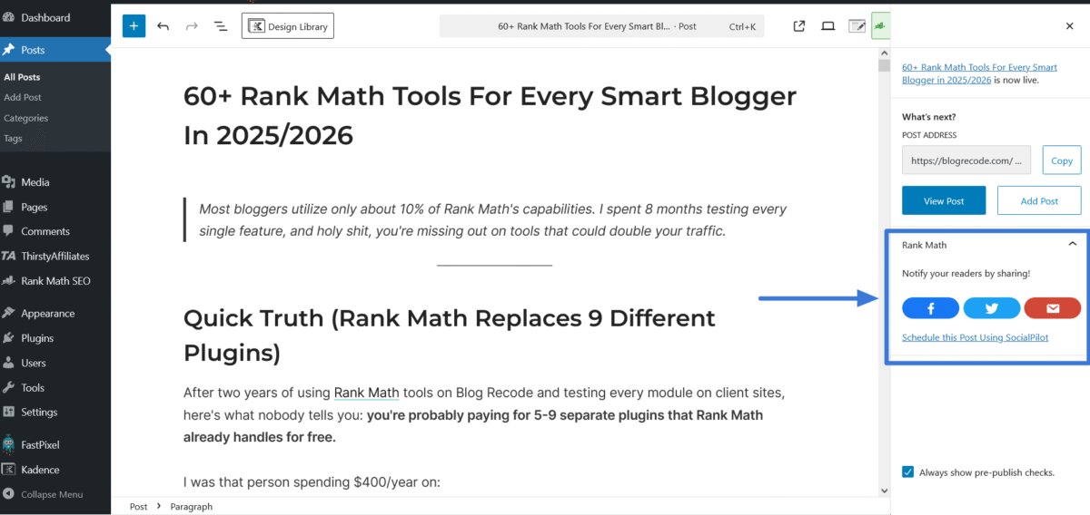 Rank Math Social Sharing