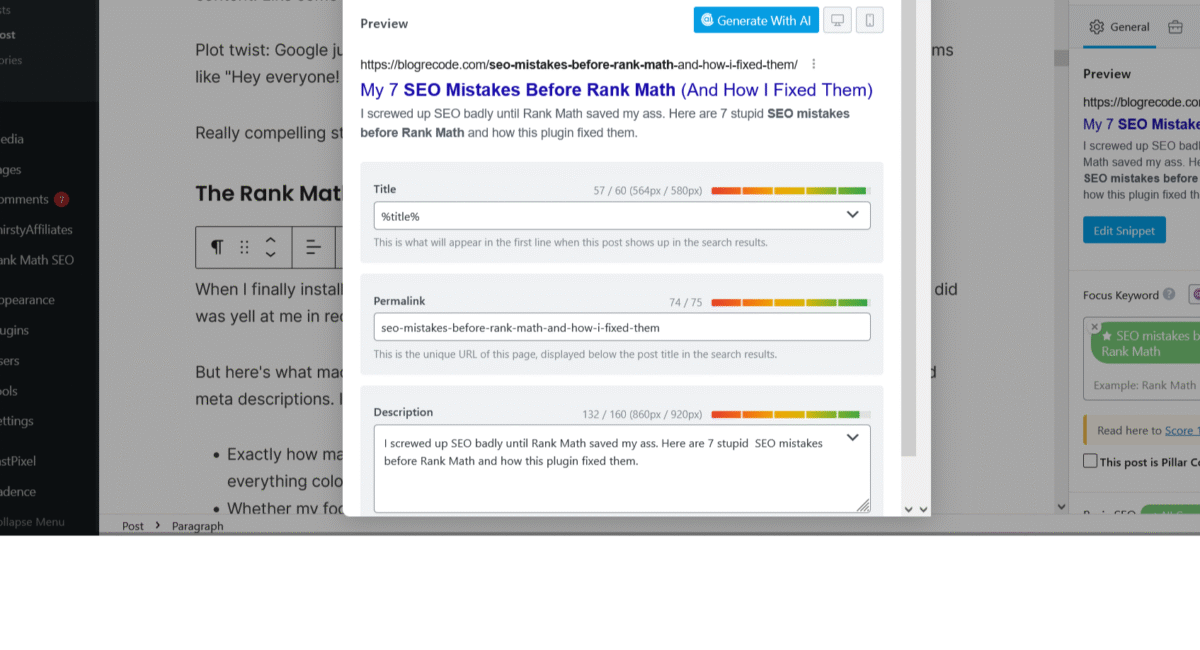 SEO Mistakes Before Rank Math
