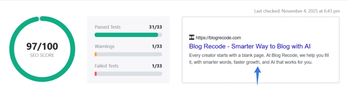 Blog Recode SEO Analysis