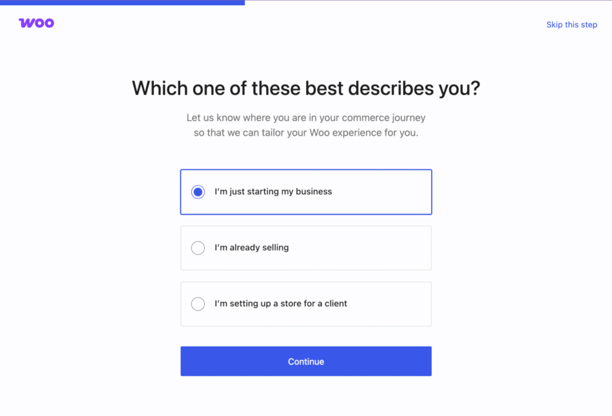 WooCommerce Wizard Setup