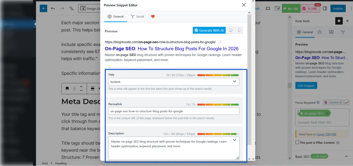 Meta Descriptions and Title Tags