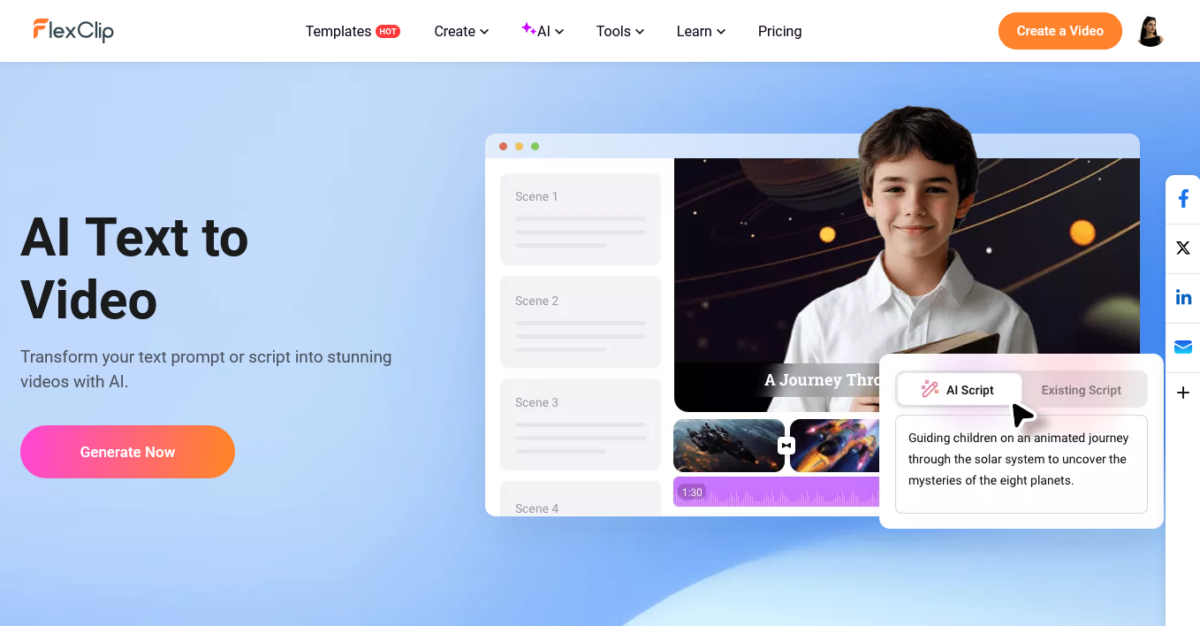 AI Text to Video FlexClip
