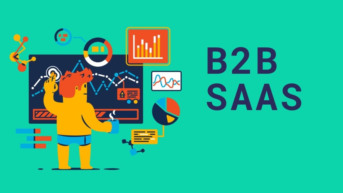 Colorful illustration of B2B SaaS concept
