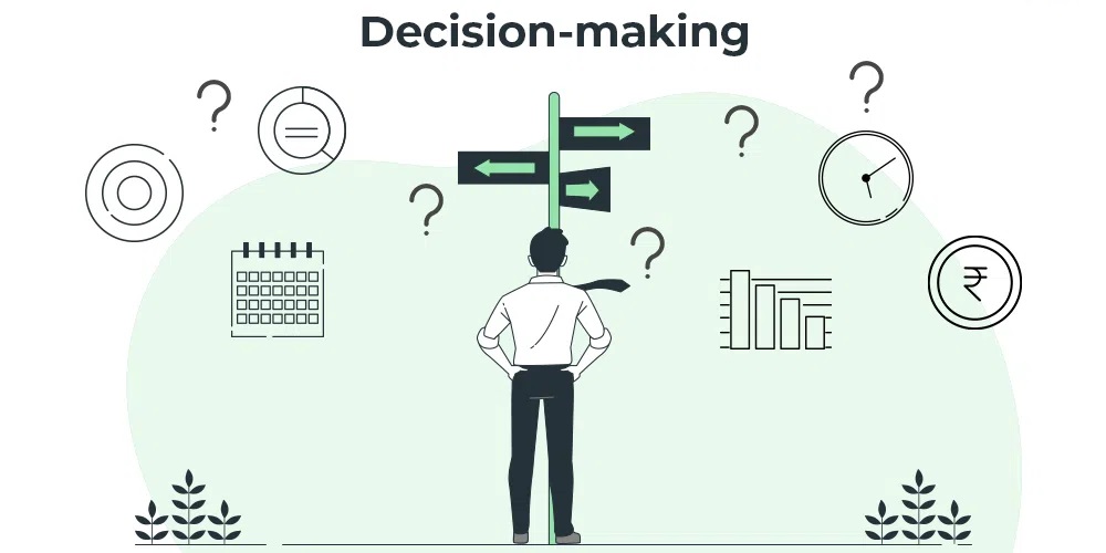 Person contemplating choices and options