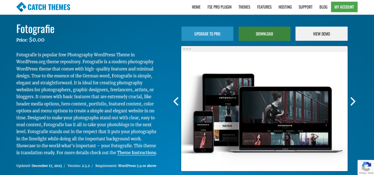 Fotografie WordPress Theme