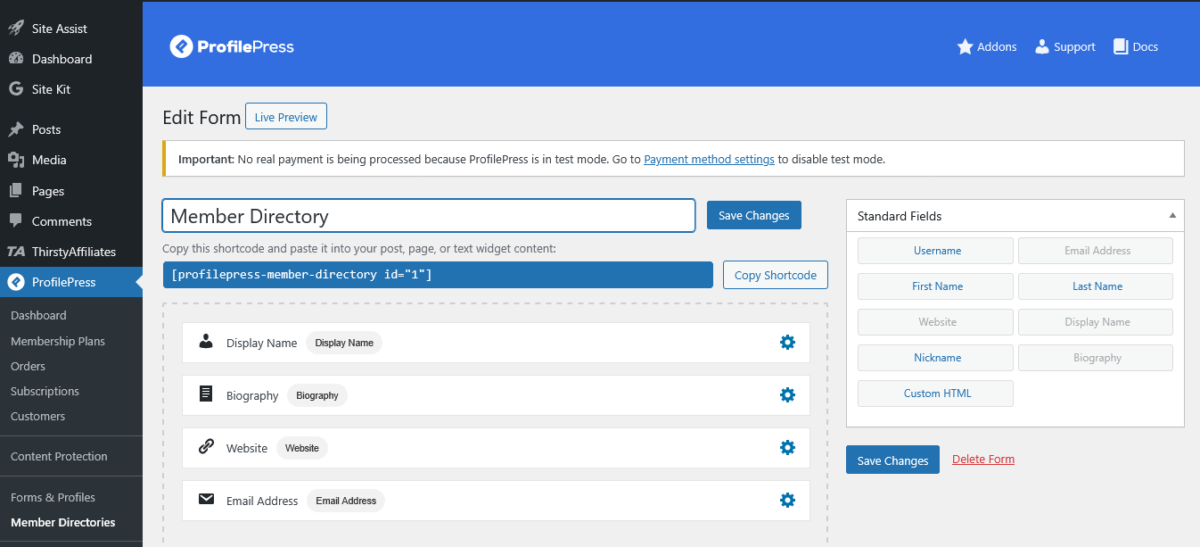 ProfilePress Member Directory