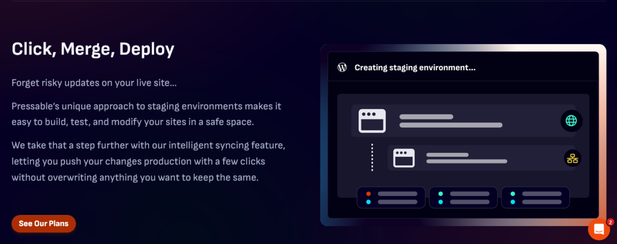 Pressable Staging Feature