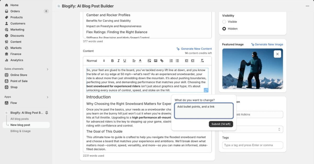 Blogify AI Blog Post Builder