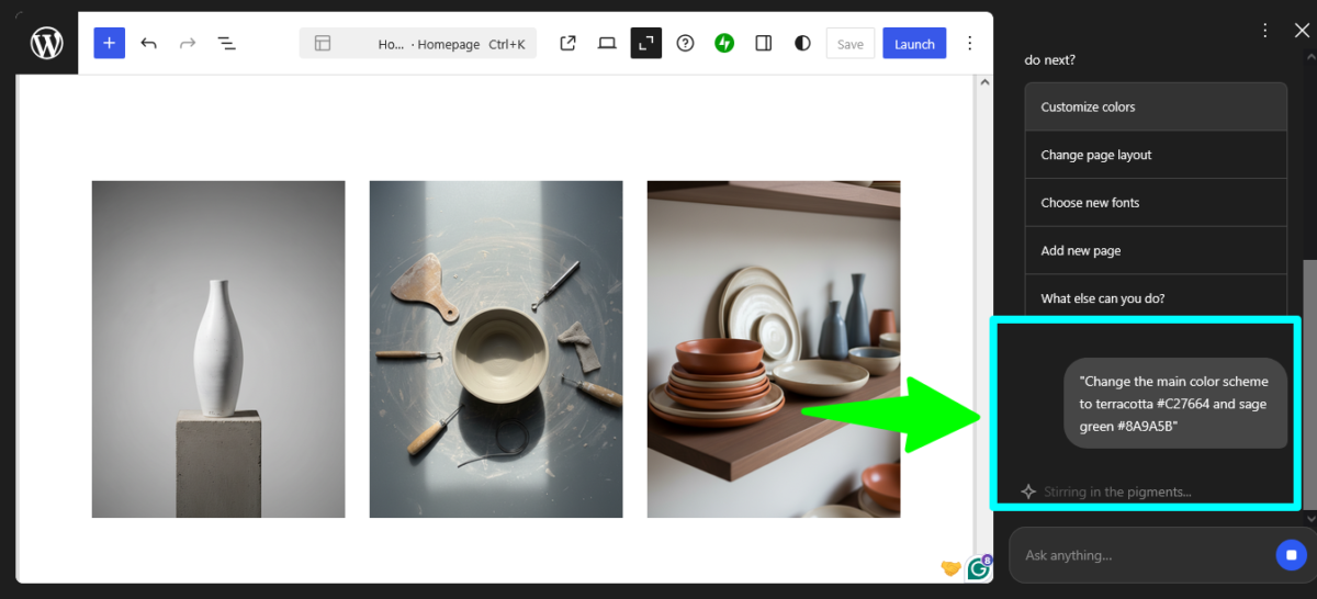 WordPress AI Builder Customization