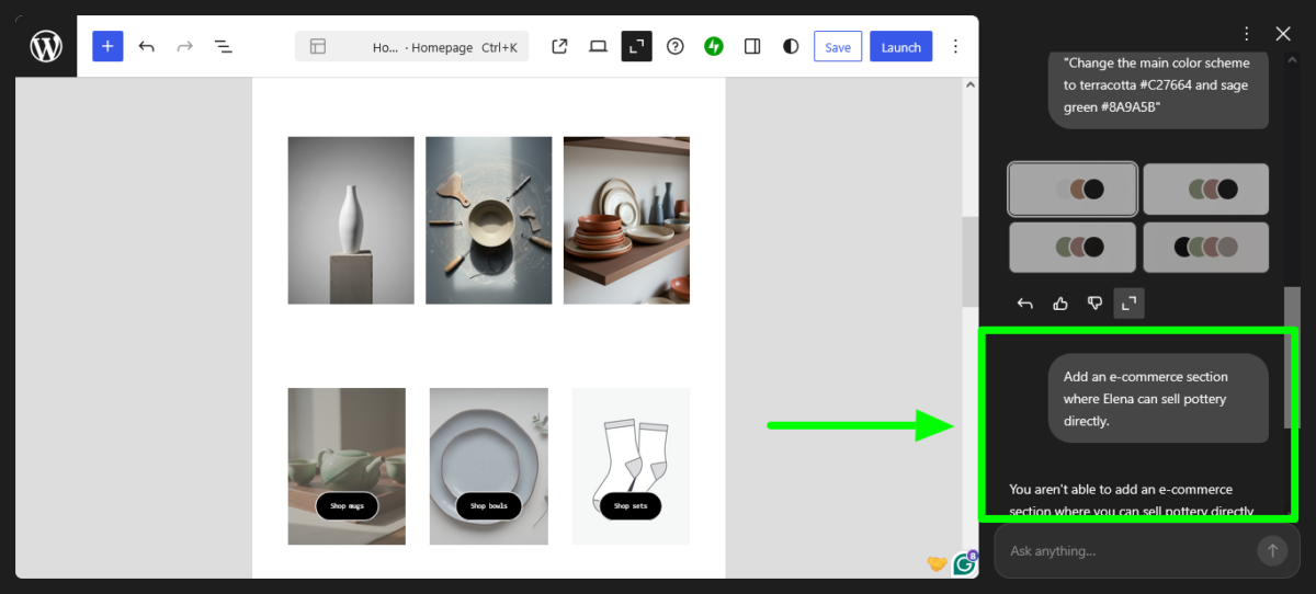 Failed WordPress AI Builder Prompts
