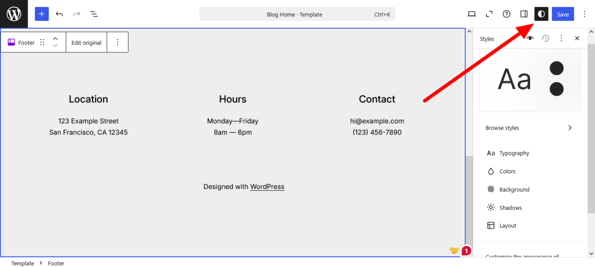 Global Styles Editor