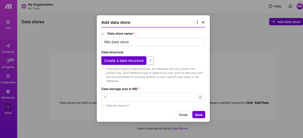 Make Data Stores
