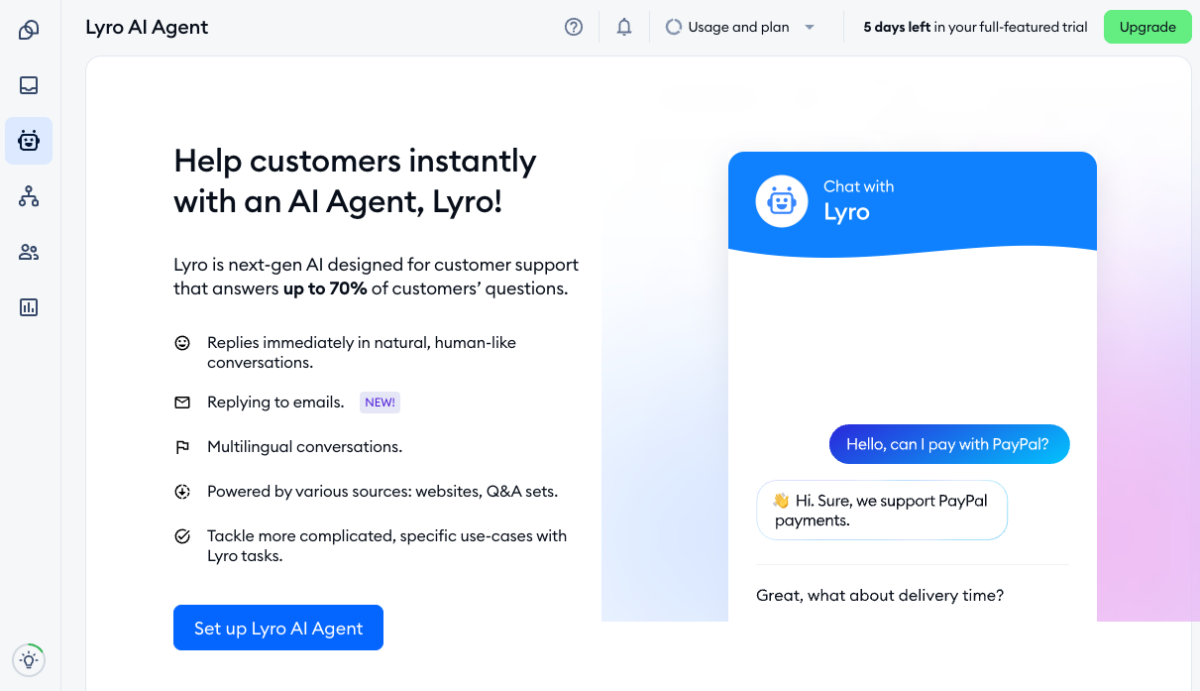Lyro | Tidio AI Agent