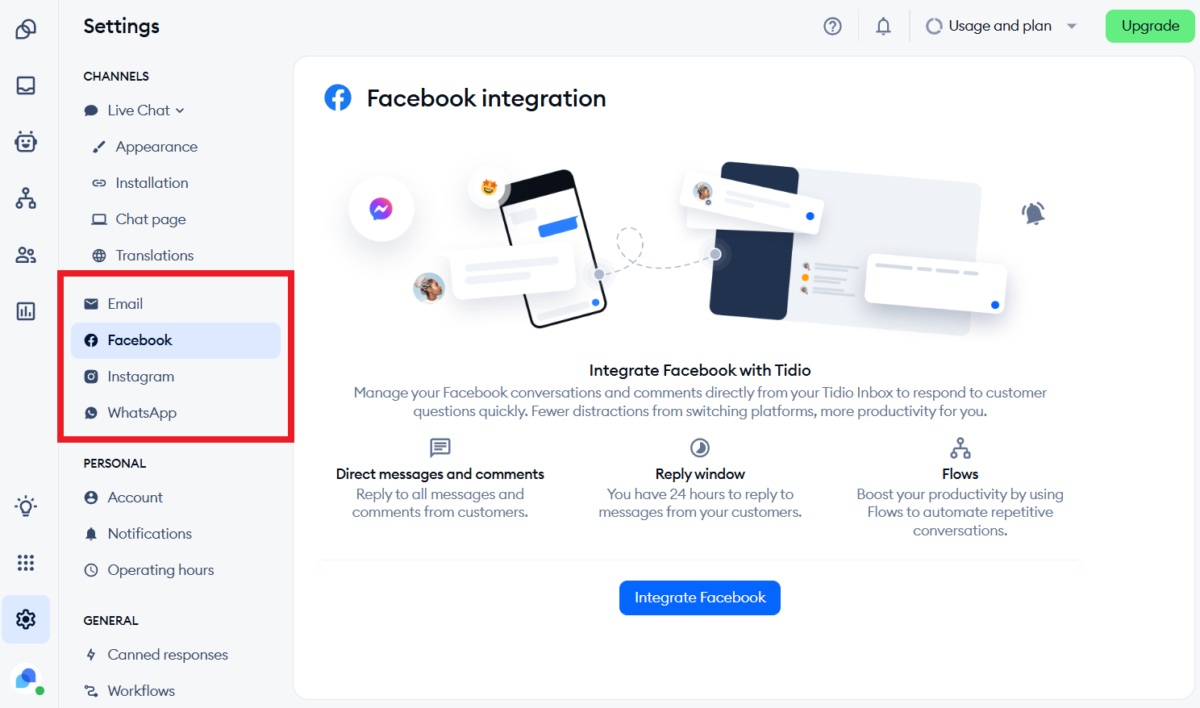 Tidio Channel Connection